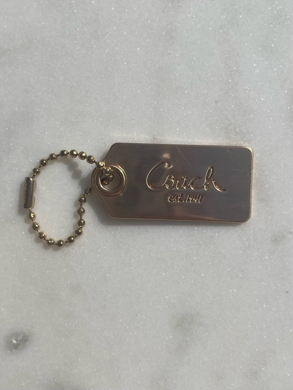 COACH Vintage Script Gold Metal Hang Tag - Picture 6 of 6
